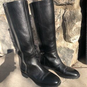 Via Spiga Black Leather Tall Boots